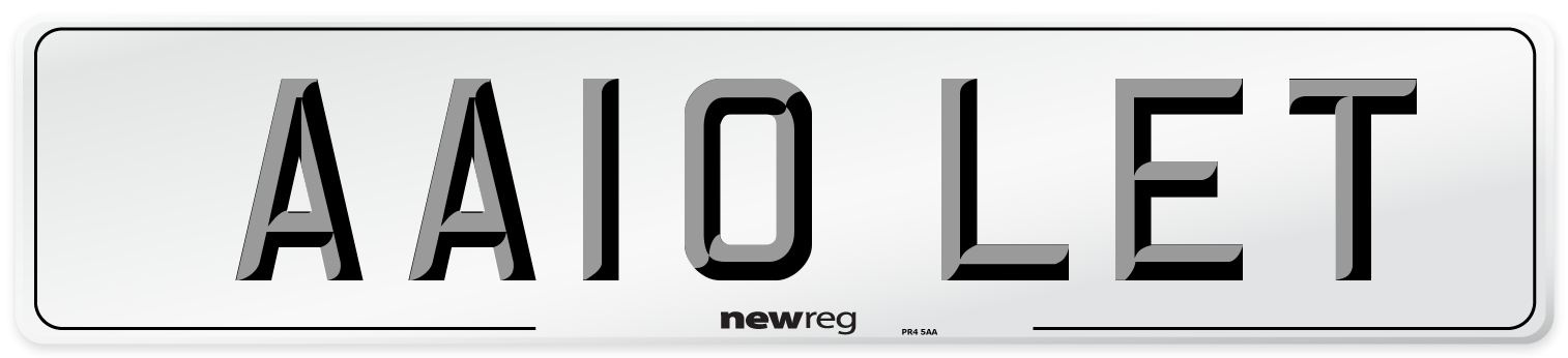 AA10 LET Number Plate from New Reg